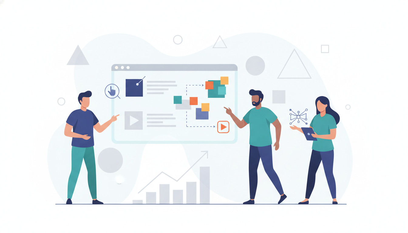 Sessão colaborativa de refinamento entre PO, Scrum Master e time de desenvolvimento. Fonte: Criação própria com IA