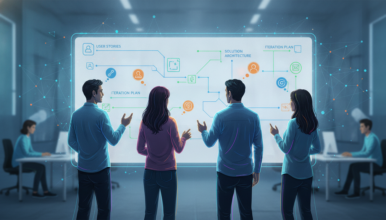 Trabalho colaborativo para destravar impedimentos técnicos e de fluxo. Fonte: Geração Agile com IA