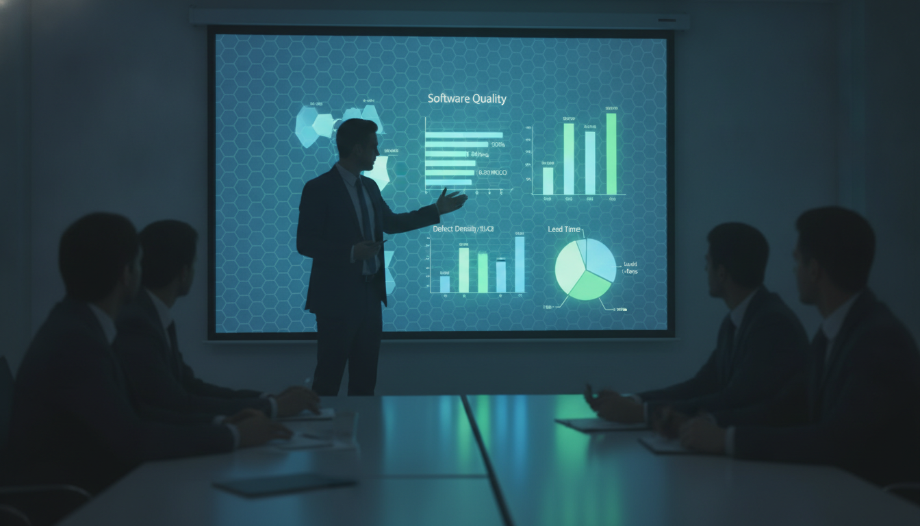 Apresentação de métricas de qualidade e previsibilidade na PI System Demo. Fonte: Criação própria com IA.