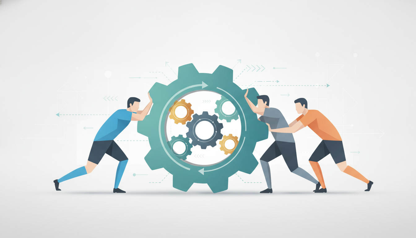 The Rugby analogy gave rise to the name Scrum: unity and focus on the goal. Source: Own creation with AI