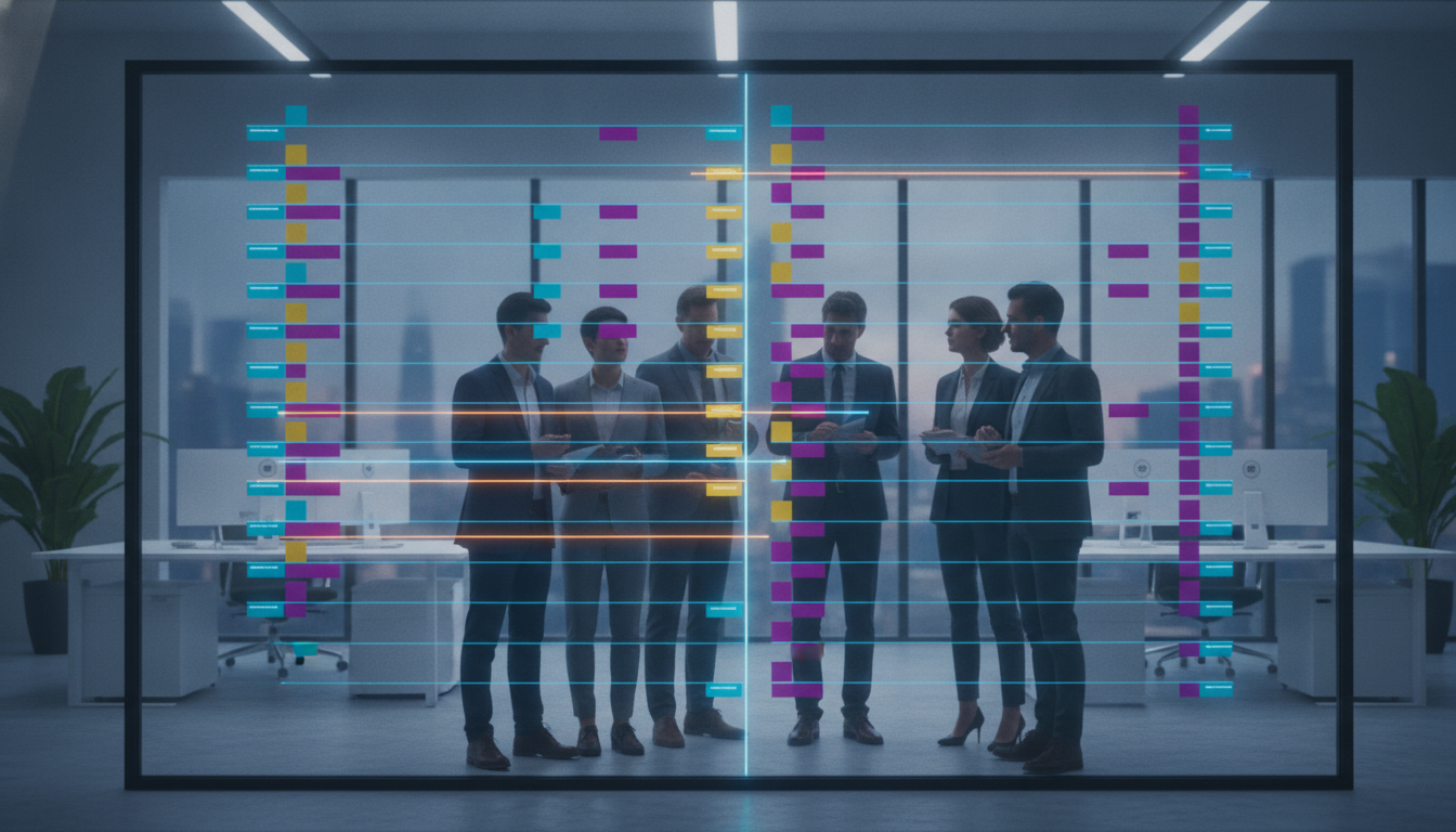 Equipe alinhando estimativas em ambiente colaborativo. Fonte: Geração Agile via IA